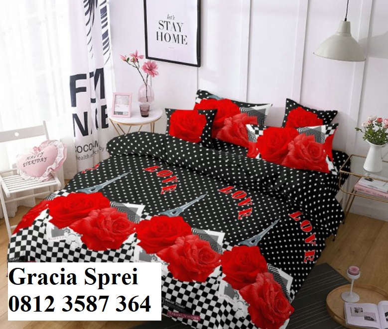 <p>Sprei Disperse Red Rose Polka ini sprei bagus d